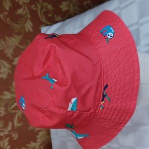 Kids Carter's Red Fisherman Jungle Animal Print Reversible Bucket Hat